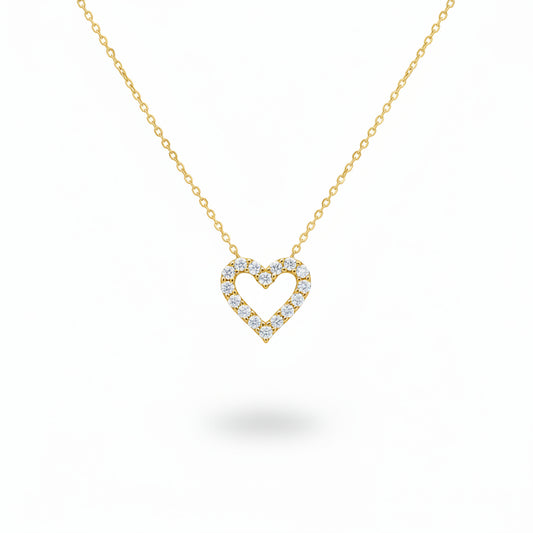 0.24ct Sacred Heart Gold Natural Diamond Necklace in 9k Yellow Gold