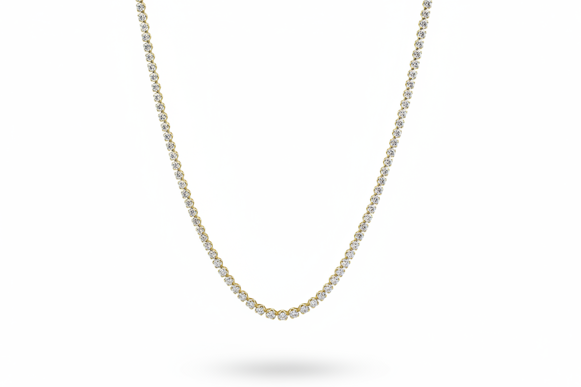 5.06ct Divine Crown Diamond Necklace in 9k Yellow Gold