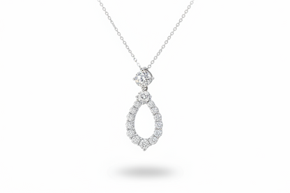 3.19ct Heavenly Tear Diamond Necklace in 9k White Gold