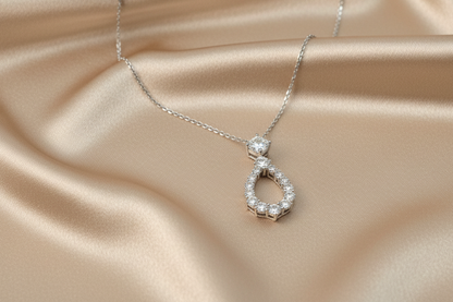 3.19ct Heavenly Tear Diamond Necklace in 9k White Gold
