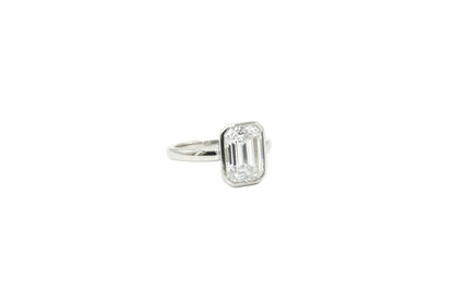 2.71ct Emerald Platinum Diamond Ring