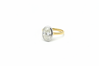 2.57ct Oval Rubove Diamond Ring in 18k Yellow Gold