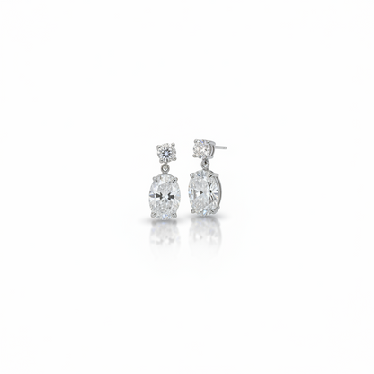 1.60ct Oval Teardrop Diamond Earrings in 9k White Gold