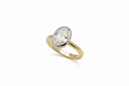 2.57ct Oval Rubove Diamond Ring in 18k Yellow Gold