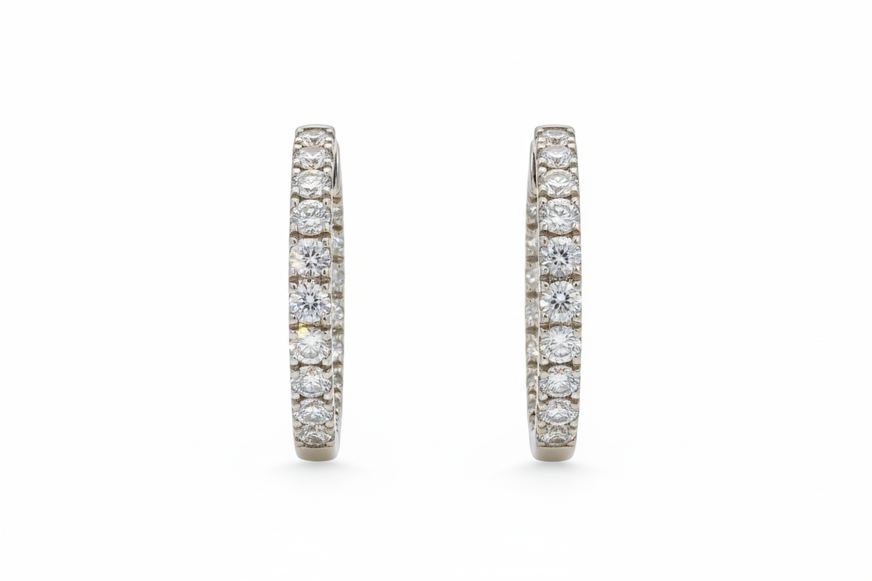 1.23ct Éclat Diamond Huggies Hoop Earrings in 9k Yellow Gold