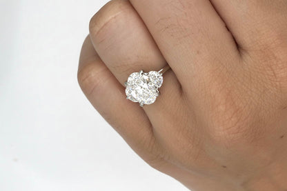 2.04ct Oval Half Moon Platinum Diamond Ring