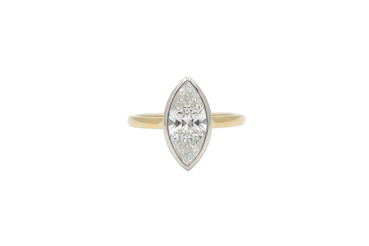 2.50ct Marquise Diamond Ring in 18k Yellow Gold