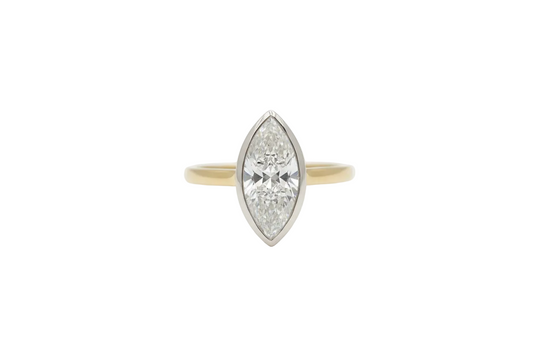2.50ct Marquise Diamond Ring in 18k Yellow Gold