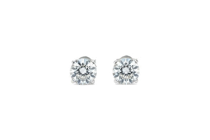 5.05ct Four Claw Lab Diamonds Stud Earrings in 9k White Gold
