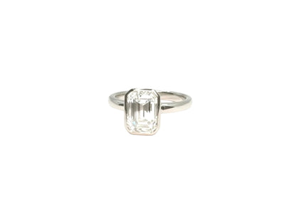 2.71ct Emerald Platinum Diamond Ring
