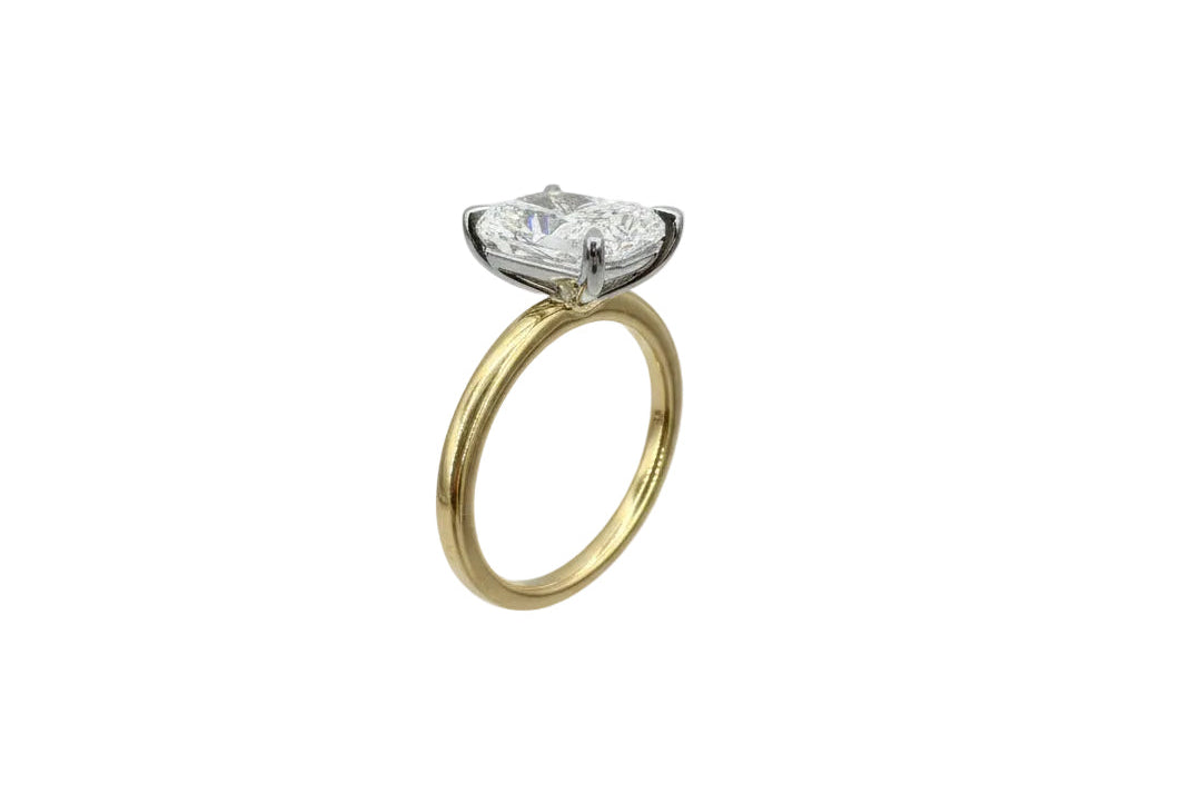 2.50ct Cush Diamond 18k Yellow Gold Platinum Ring