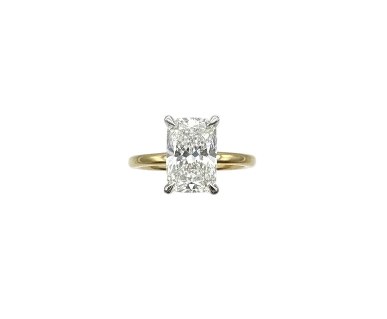 2.50ct Cush Diamond 18k Yellow Gold Platinum Ring