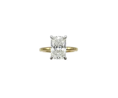 2.50ct Cush Diamond 18k Yellow Gold Platinum Ring
