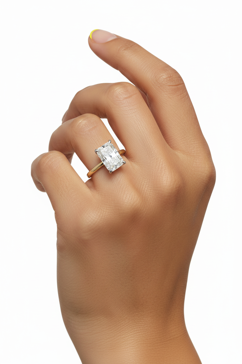 2.50ct Cush Diamond 18k Yellow Gold Platinum Ring