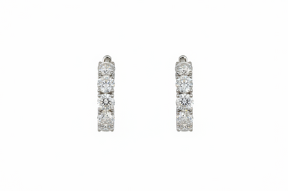 5.06ct Saint Diamond Huggies Hoop Earrings in 9k White Gold