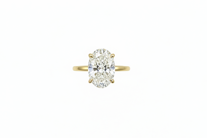 3.12ct Oval HidHalo Diamond 18k Yellow Gold Ring