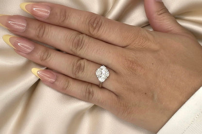 2.04ct Oval Half Moon Platinum Diamond Ring