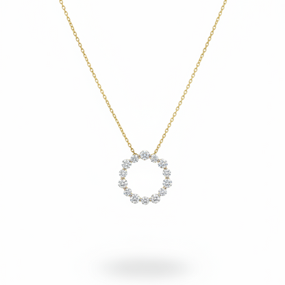 1.44ct Celestial Halo Gold Diamond Necklace