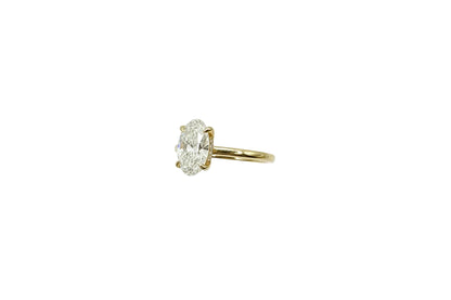 3.12ct Oval HidHalo Diamond 18k Yellow Gold Ring