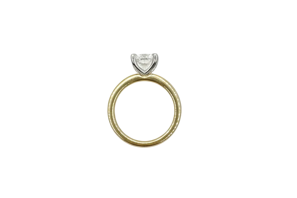 2.50ct Cush Diamond 18k Yellow Gold Platinum Ring