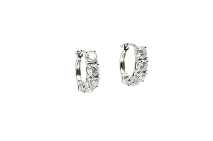 5.06ct Saint Diamond Huggies Hoop Earrings in 9k White Gold
