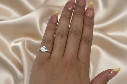1.51ct Coro Round Trinity Diamond 18k Yellow Gold Ring
