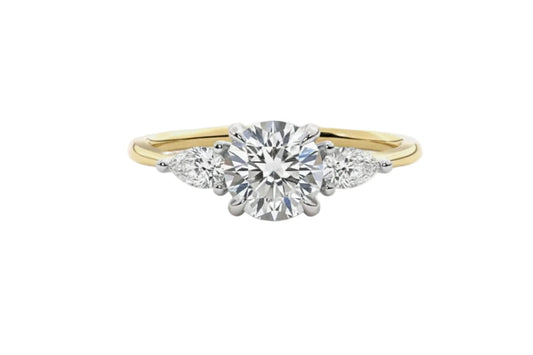 1.51ct Coro Round Trinity Diamond 18k Yellow Gold Ring