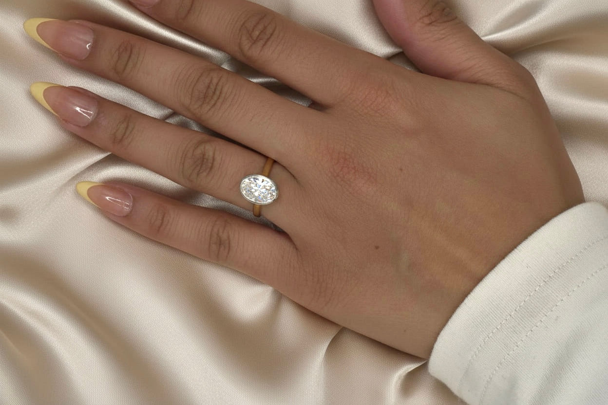 2.57ct Oval Rubove Diamond Ring in 18k Yellow Gold