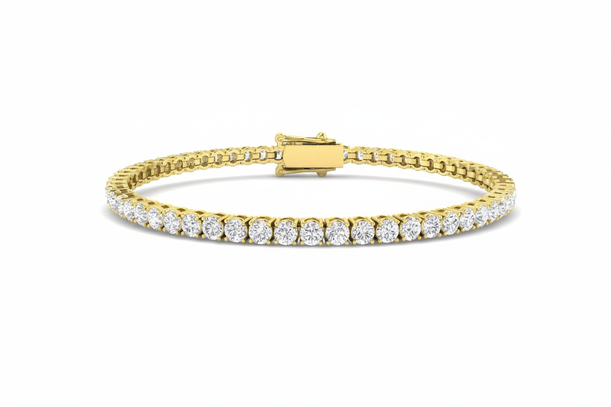 7ct Solaris Tennis Bracelet in 9k Yellow Gold