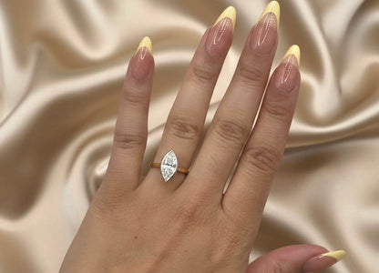 2.50ct Marquise Diamond Ring in 18k Yellow Gold
