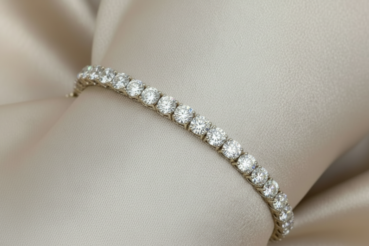 27.45ct Kingdom Jewel Diamond Tennis Bracelet in 9k White Gold