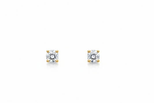 0.66ct Brilliant Cut Diamond Stud Earrings in 18k Yellow Gold
