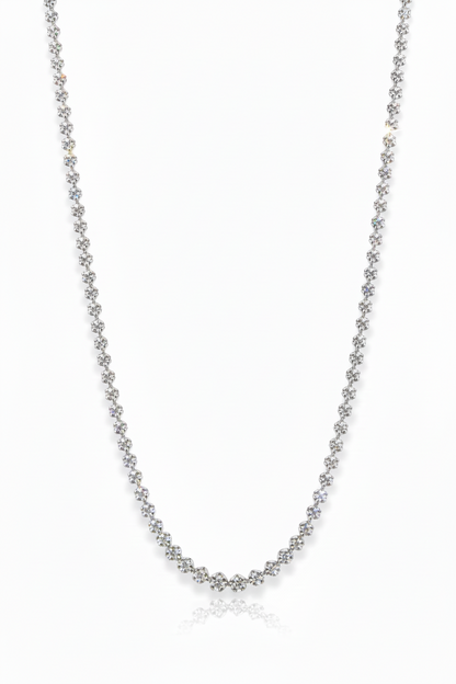 3.08ct Divine Crown Diamond Necklace in 9k White Gold