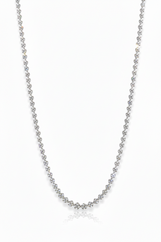 3.08ct Divine Crown Diamond Necklace in 9k White Gold