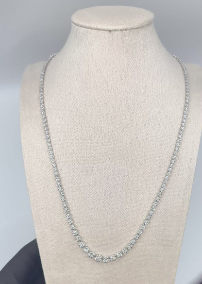 3.08ct Divine Crown Diamond Necklace in 9k White Gold