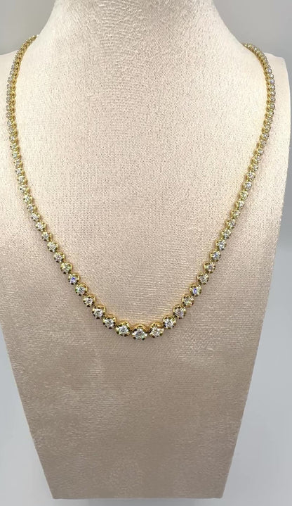 5.06ct Divine Crown Diamond Necklace in 9k Yellow Gold